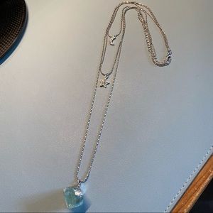 3 tier necklace with genuine crystal